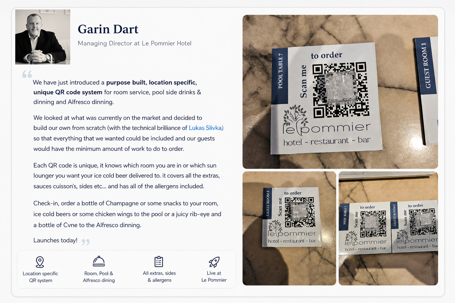 Le Pommier QR ordering system launch post
