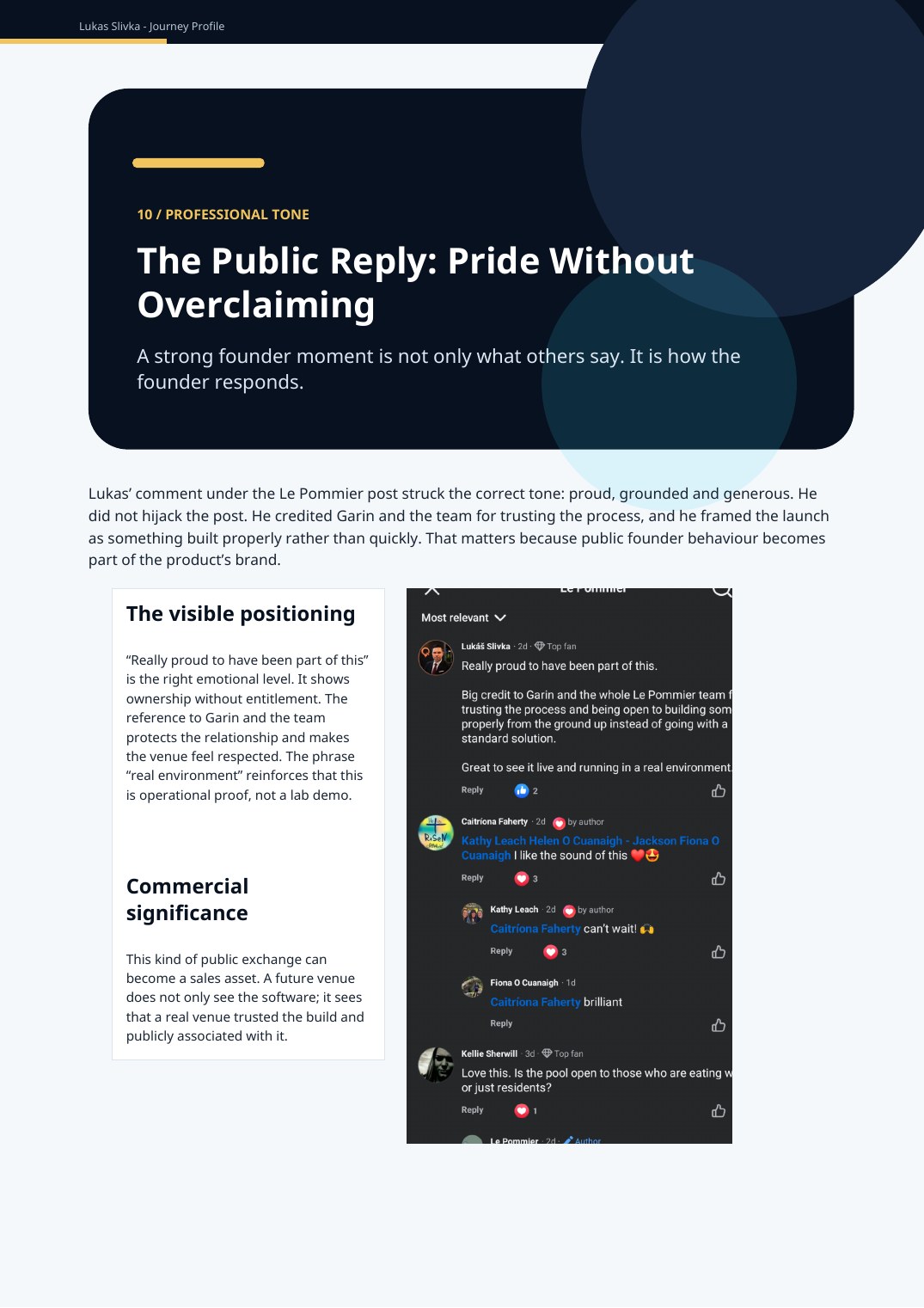 Public reply page from Lukas Slivka Journey Profile