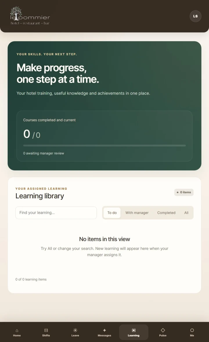 Crew mobile learning library